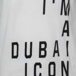 Dsquared2 White I'M a Dubai Icon Print Cotton Crew NecK T-Shirt S