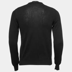 Dsquared2 Black Neon Motif Stretch Knit Crew Neck Jumper S