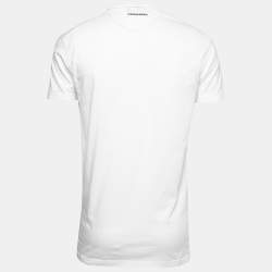 Dsquared2 White Lumberjack Print Cotton Crew Neck T-Shirt M