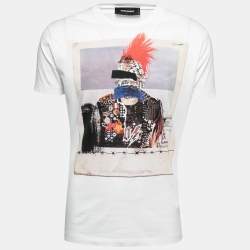 Dsquared2 White Punk Print Cotton Chic Dan Fit T-Shirt L