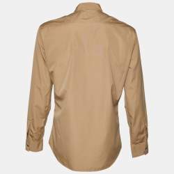 Dsquared2 Brown Cotton Applique Detail Button Front Shirt XL