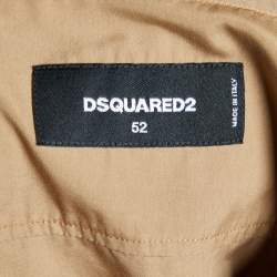 Dsquared2 Brown Cotton Applique Detail Button Front Shirt XL