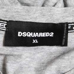 Dsquared2 Grey Cotton Logo Print Crewneck T-Shirt XL