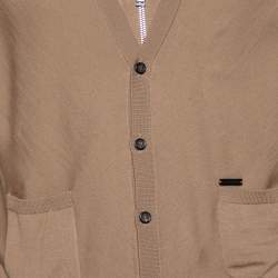 Dsquared2 Brown Wool Double Layered Cardigan M