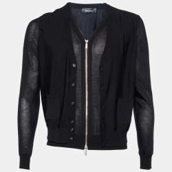 Dsquared2 Black Wool Double Layered Cardigan S