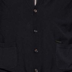 Dsquared2 Black Wool Double Layered Cardigan S