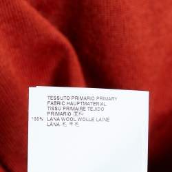 Dsquared2 Brick Orange Wool Knit V-Neck Pullover M