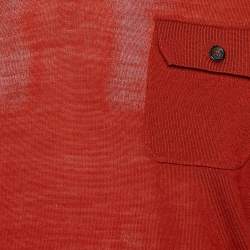 Dsquared2 Brick Orange Wool Knit V-Neck Pullover M