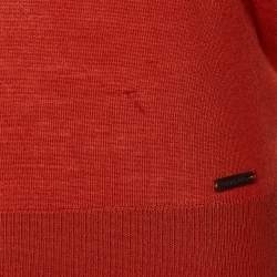 Dsquared2 Brick Orange Wool Knit V-Neck Pullover M