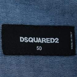 Dsquared2 Blue Washed & Distressed Denim Button Front Shirt L