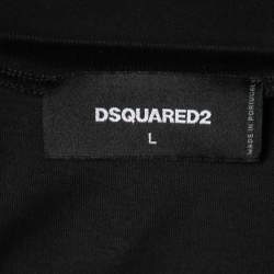 Dsquared2 Black Icon Monotone Print Cotton Cool Fit T-Shirt L