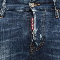 Dsquared2 Blue Washed & Distressed Denim Jeans S Waist 32"