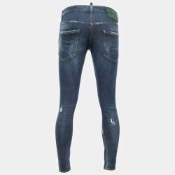 Dsquared2 Blue Washed & Distressed Denim Jeans S Waist 32"