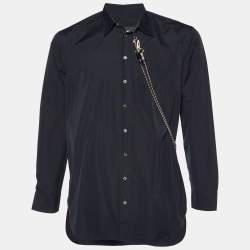 Dsquared2 Black Cotton Chain Detail Punk Shirt M