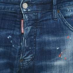 Dsquared2 Blue Distressed & Washed Denim Buttoned Jeans L Waist 36"