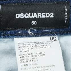 Dsquared2 Blue Distressed & Washed Denim Buttoned Jeans L Waist 36"