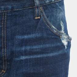 Dsquared2 Blue Crinkled & Distressed Denim Jeans L Waist 34"