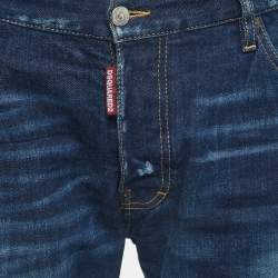 Dsquared2 Blue Crinkled & Distressed Denim Jeans L Waist 34"