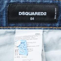 Pre Owned Dsquared2 Blue Ripped Denim Jeans 3XL Waist 39"