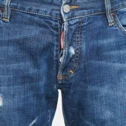 Pre Owned Dsquared2 Blue Ripped Denim Jeans 3XL Waist 39"