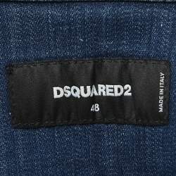 Dsquared2 Blue Distressed Denim Button Front Jacket M