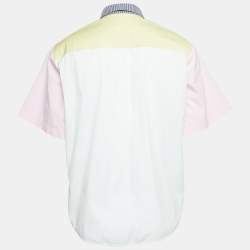 Dsquared2 Blue/Multicolor Colorblock Cotton Layered Shirt L