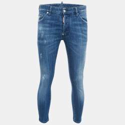 Dsquared2 Blue Distressed Ripped Denim Skinny Jeans M Waist 34" 