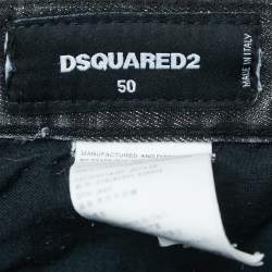 Dsquared2 Grey Distressed Ripped Denim Slim Jeans L Waist 33"