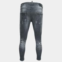 Dsquared2 Grey Distressed Ripped Denim Slim Jeans L Waist 33"