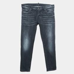 Dsquared2 Grey Distressed Denim Skinny Jeans M Waist 34"