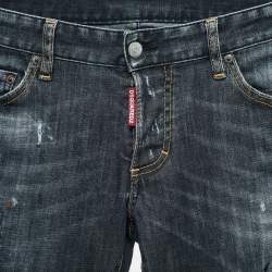 Dsquared2 Grey Distressed Denim Skinny Jeans L Waist 33"