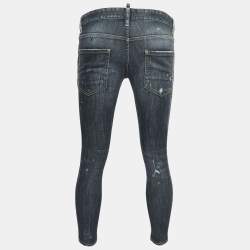 Dsquared2 Grey Distressed Denim Skinny Jeans L Waist 33"