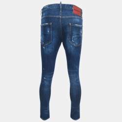 Pre Owned Dsquared2 Blue Distressed Denim Dan Skinny Jeans M Waist 34"