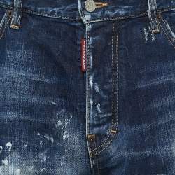 Dsquared2 Blue Washed Painted Effect Denim Jeans M Waist 32"