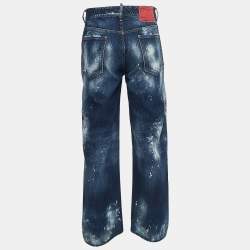 Dsquared2 Blue Washed Painted Effect Denim Jeans M Waist 32"