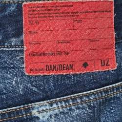 Dsquared2 Blue Washed Painted Effect Denim Jeans M Waist 32"