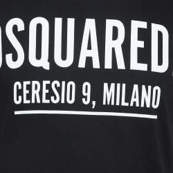 Dsquared2 Black Logo Print Cotton Crew Neck T-Shirt M