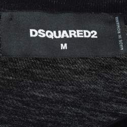Dsquared2 Black Logo Print Cotton Crew Neck T-Shirt M