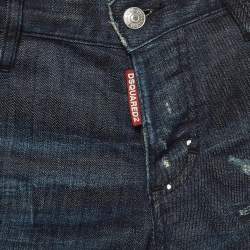 Dsquared2 Dark Blue Distressed Denim Jeans S Waist 32"