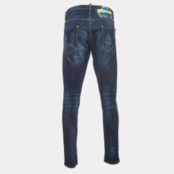 Dsquared2 Blue Logo Applique Denim Distressed Jeans XL Waist 34''