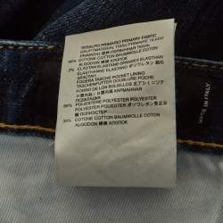 Dsquared2 Blue Logo Applique Denim Distressed Jeans XL Waist 34''