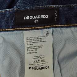 Dsquared2 Blue Logo Applique Denim Distressed Jeans XL Waist 34''