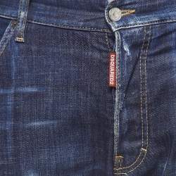 Pre Owned Dsquared2 Blue Faded Denim Slim Fit Jeans XL Waist 38''