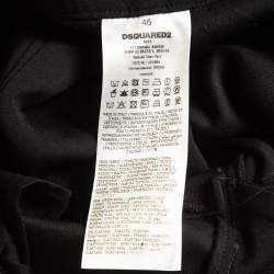 Dsquared2 Black Wool Knit Quilted Pocket Cargo Pants S