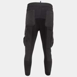 Dsquared2 Black Wool Knit Quilted Pocket Cargo Pants S
