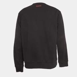 Dsquared2 Black Icon Print Cotton Crew Neck Sweatshirt L