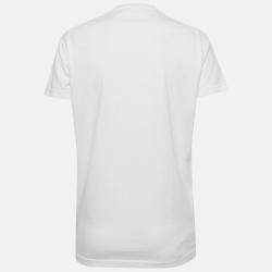 Dsquared2 White Kiss Band Print Cotton Half Sleeve T-Shirt M