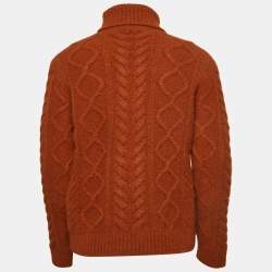 Dsquared2 Brown Cable Knit Turtle Neck Sweater M