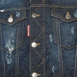 Dsquared2 Navy Blue Distressed Denim Vest M