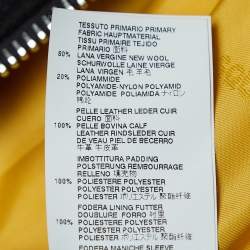 Pre Owned Dsquared2 Black Floral Embroidered Leather and Wool Bomber Jacket S